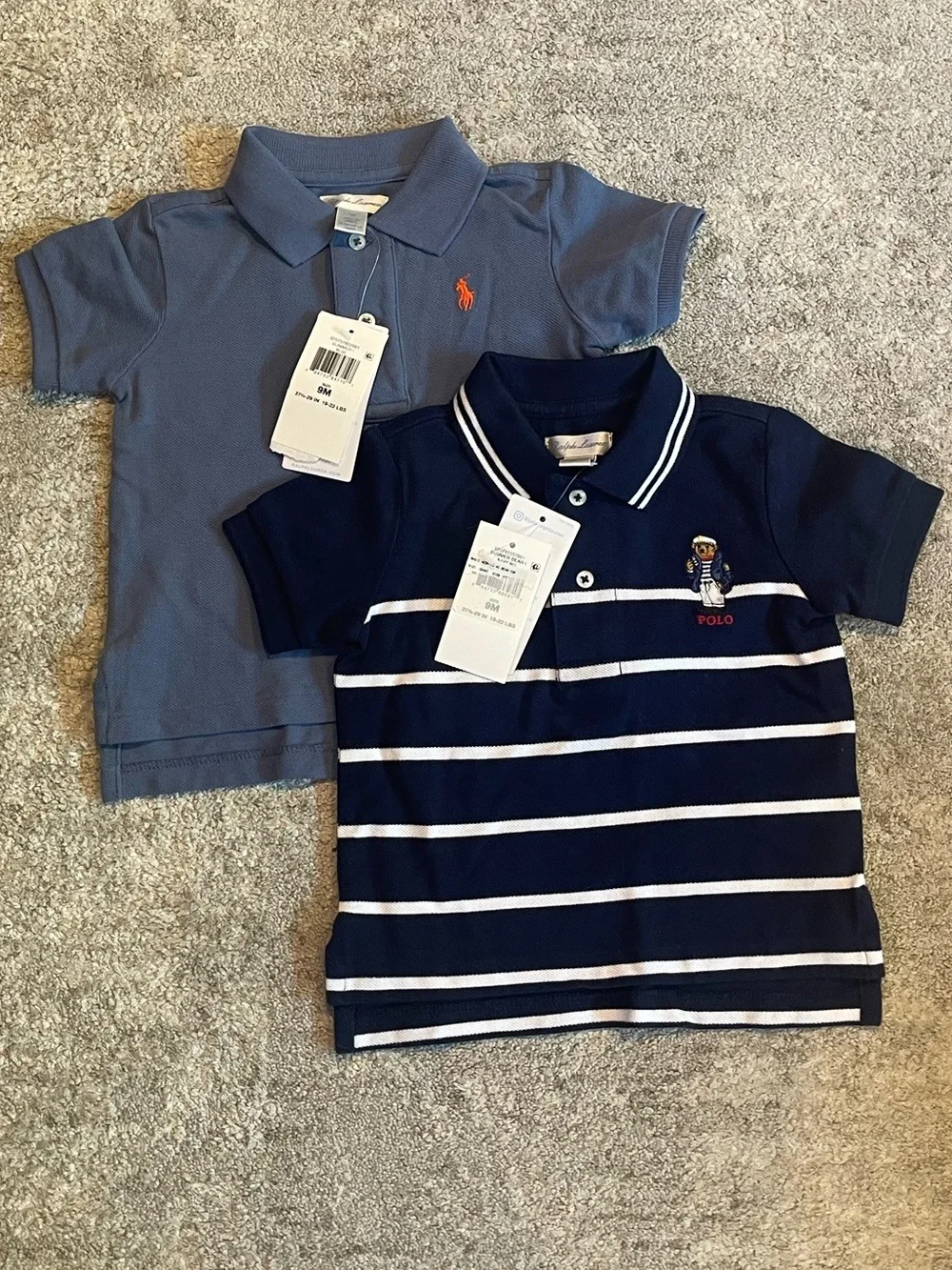 Ralph Lauren Kids Blue & Navy Striped Polo Shirts